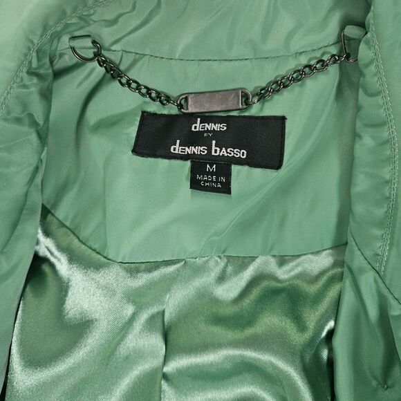 Dennis By Dennis Brasso Soft Green Satin Look Spring/Rain Lined Coat, Size Med. - Picture 4 of 8